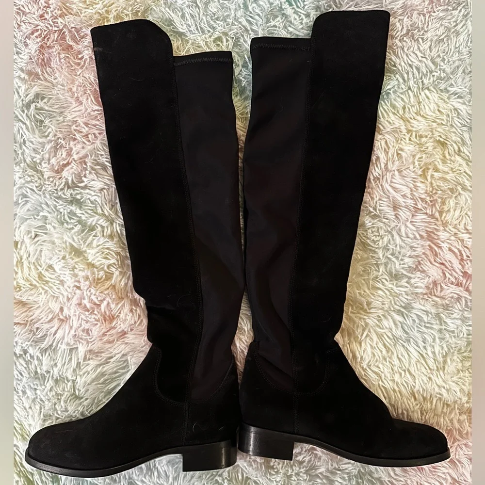 New La CANADIENNE Catey Black Suede Over the Knee Boots Size 7